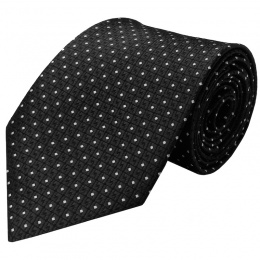Boys Black Dot Satin Tie (45'')